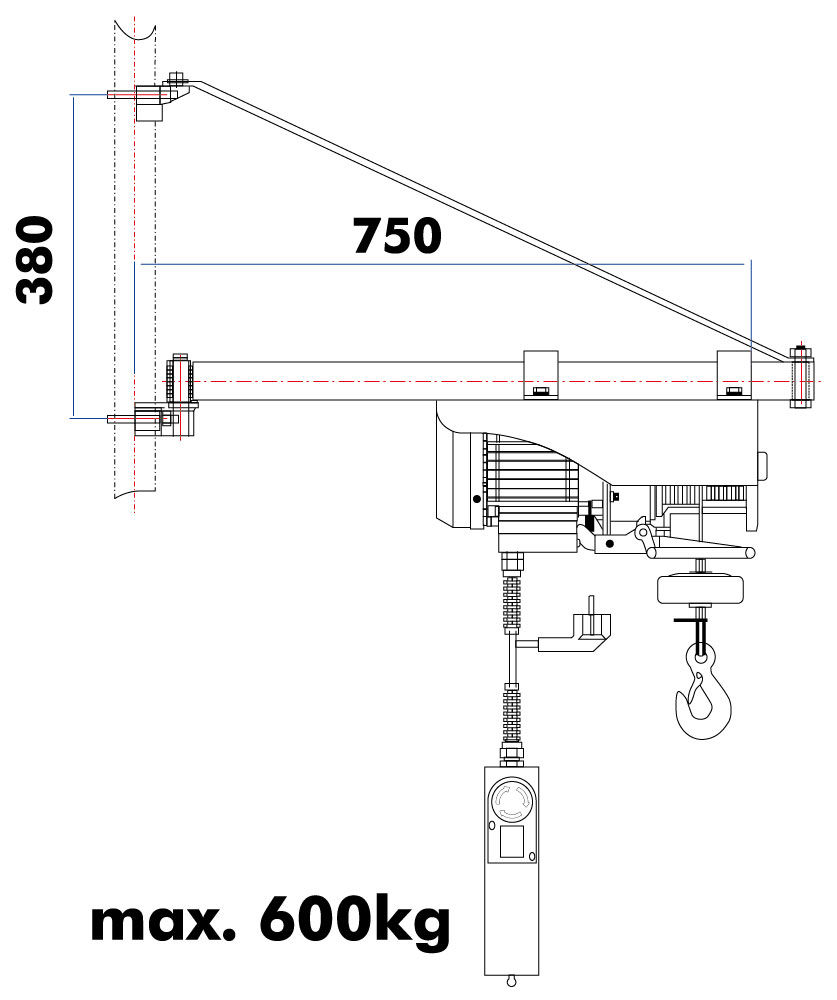 swivel arm for ESZ (SA600750, HOLZMANN) (2)