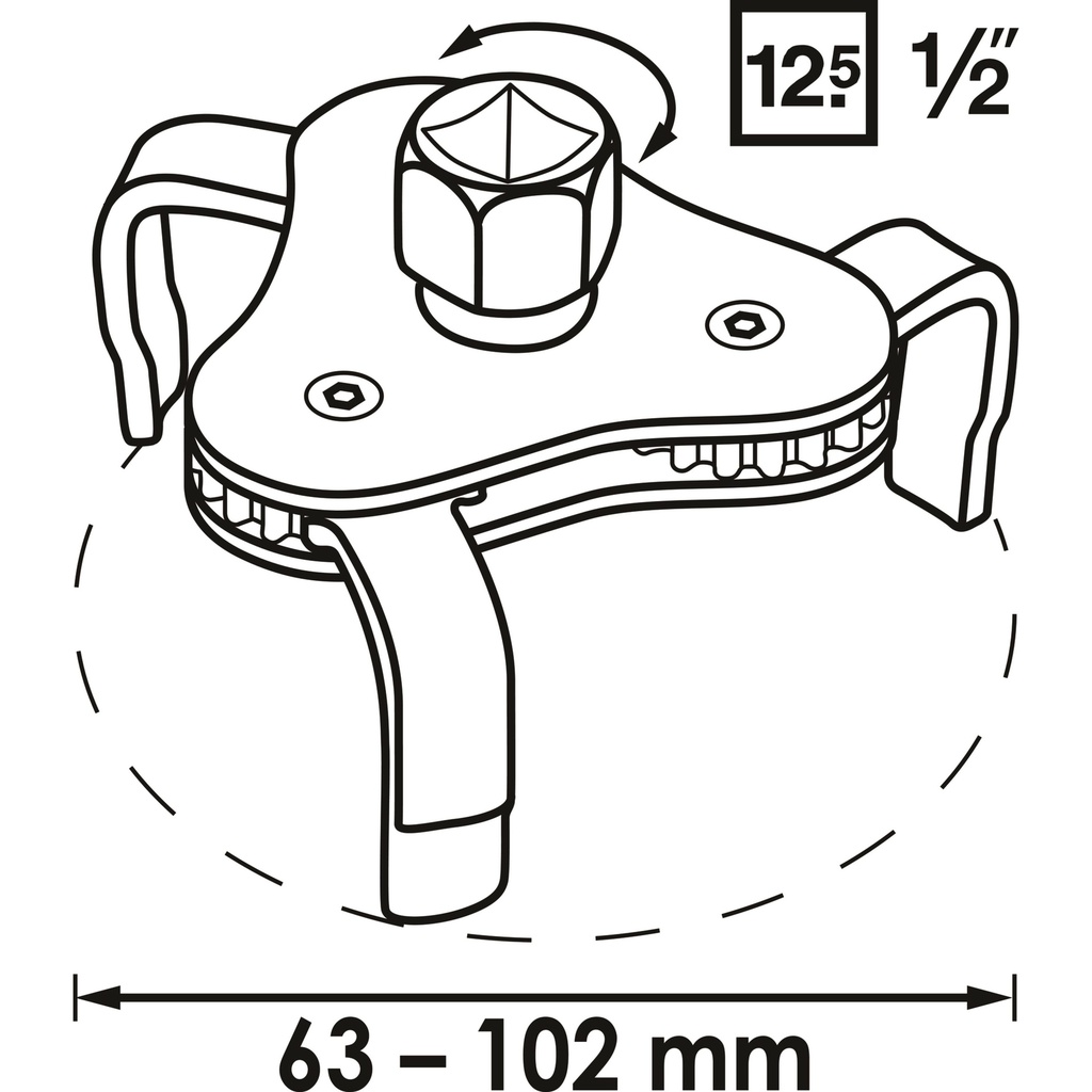 Oil filter claw wrench V1281, VIGOR (2)