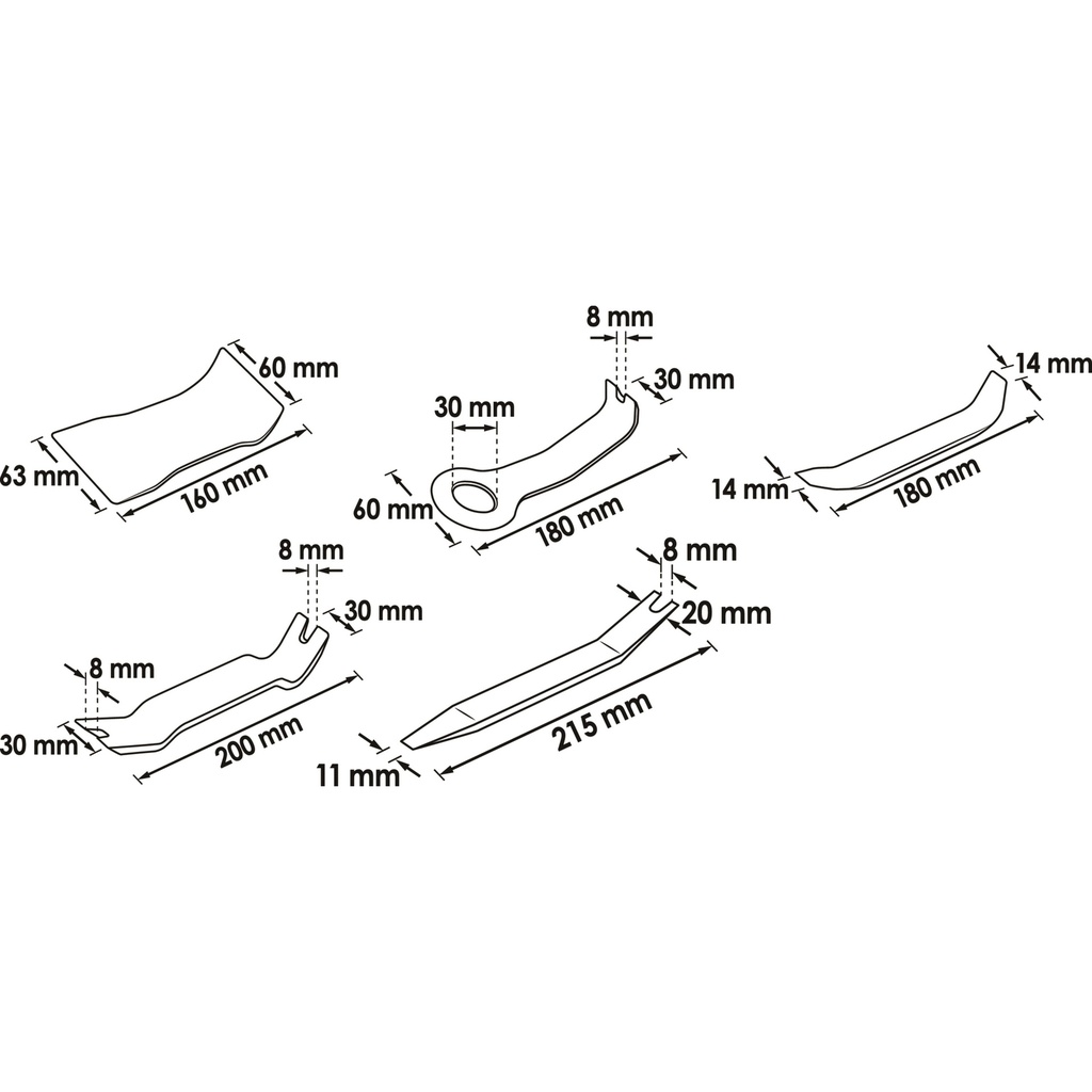 Removal lever set V1369, VIGOR (2)