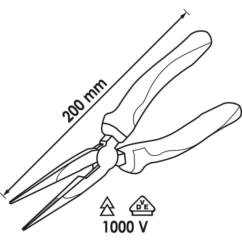 VDE snipe nose pliers V2630, VIGOR (2)
