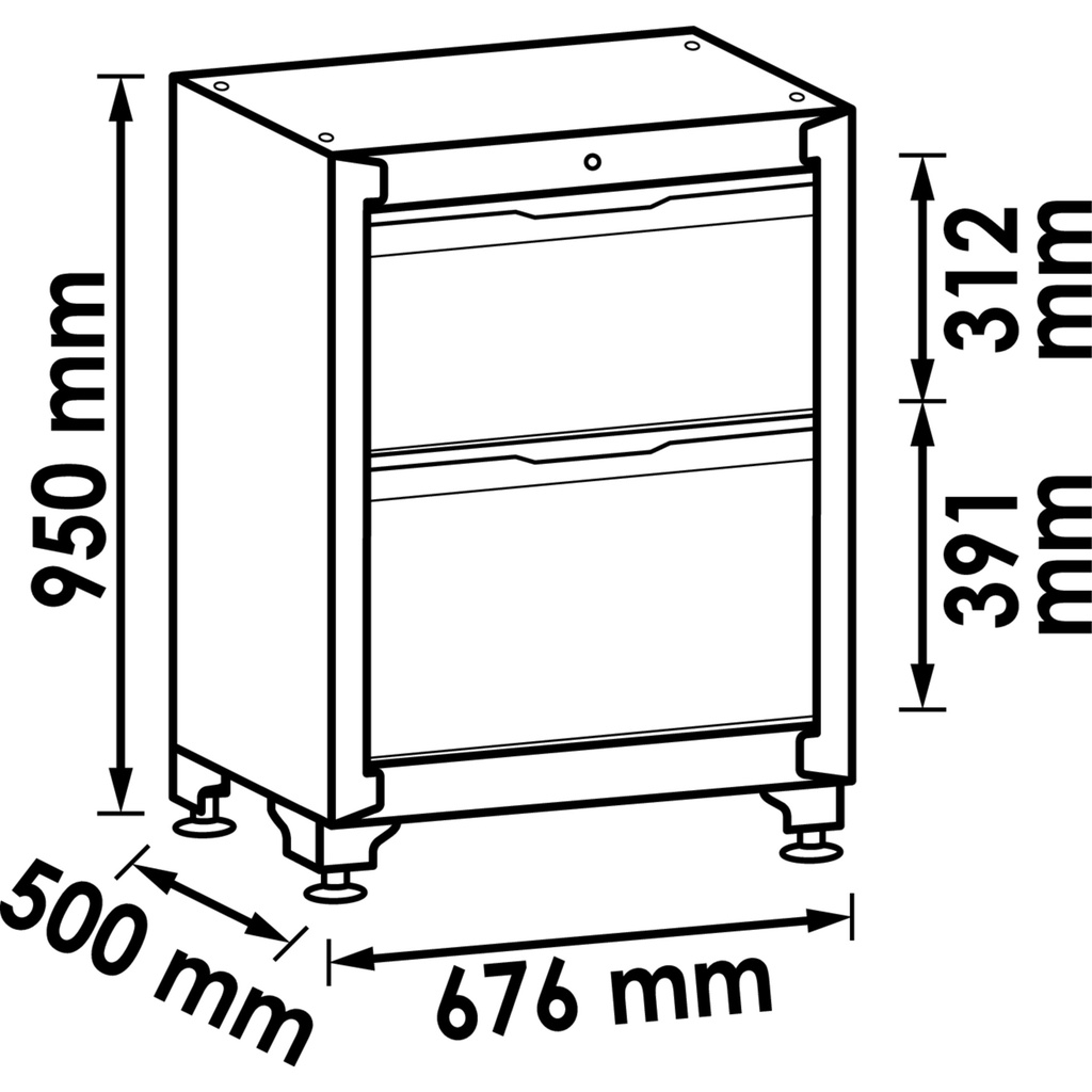 Drawer lower cabinet ∙ 2 drawers V6000-0 (2)