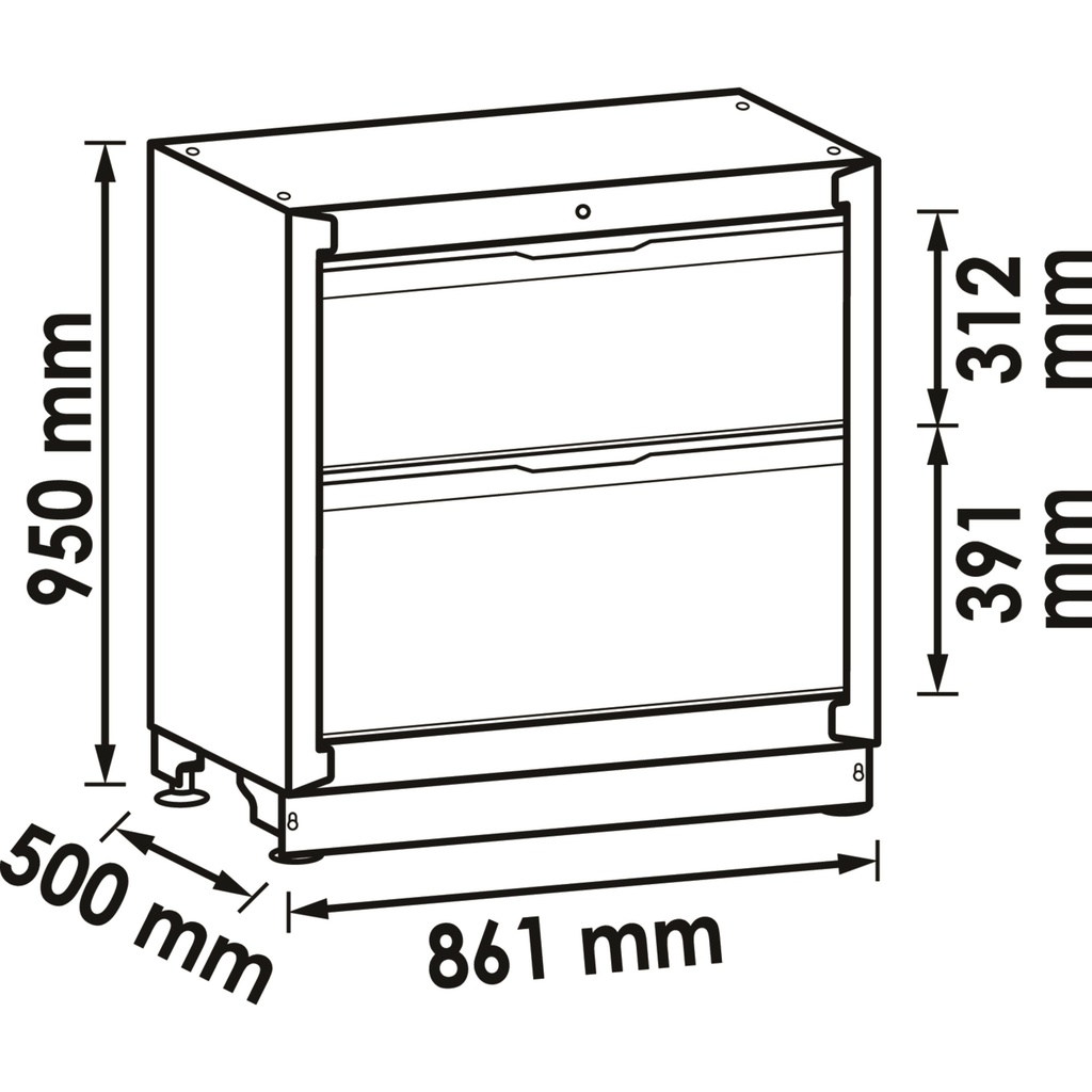Drawer lower cabinet ∙ 2 drawers V6000-0 (2)