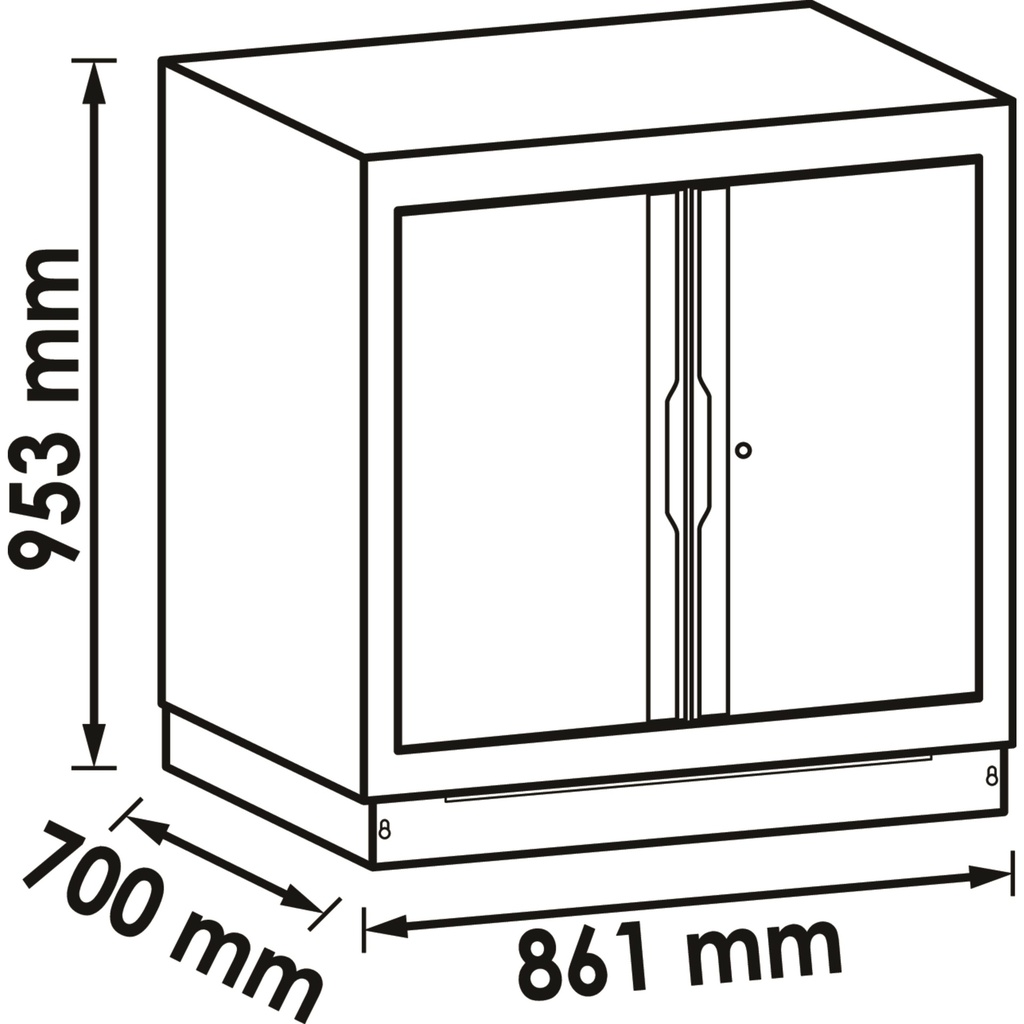 Lower cabinet with double-hinged door ·  (2)
