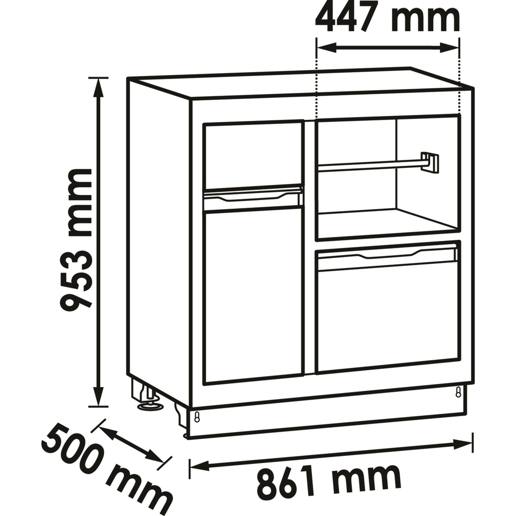Multipurpose lower cabinet V6000-035XL,  (2)