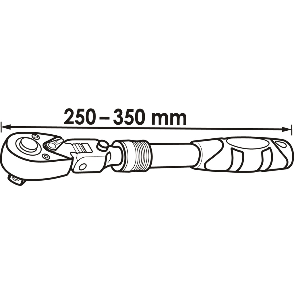 Telescopic reversible ratchet with hinge (2)