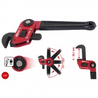 Vienas rokas cauruļu knaibles 1 1/2" ar regulējamu galvu (111.3550, KS TOOLS)