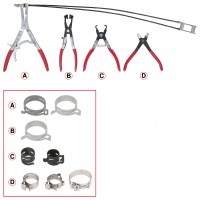 Automotive hose clamp plier set, 4pcs (115.1104, KS TOOLS)