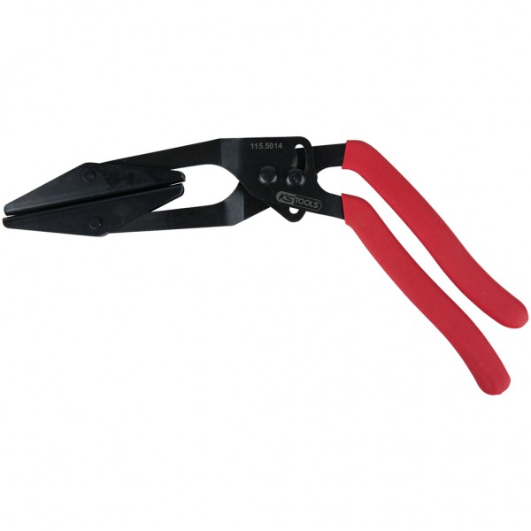 Bezpakāpju šļūteņu aizspiešanas knaibles, izliektas, līdz Ø 74 mm (115.5014, KS TOOLS)