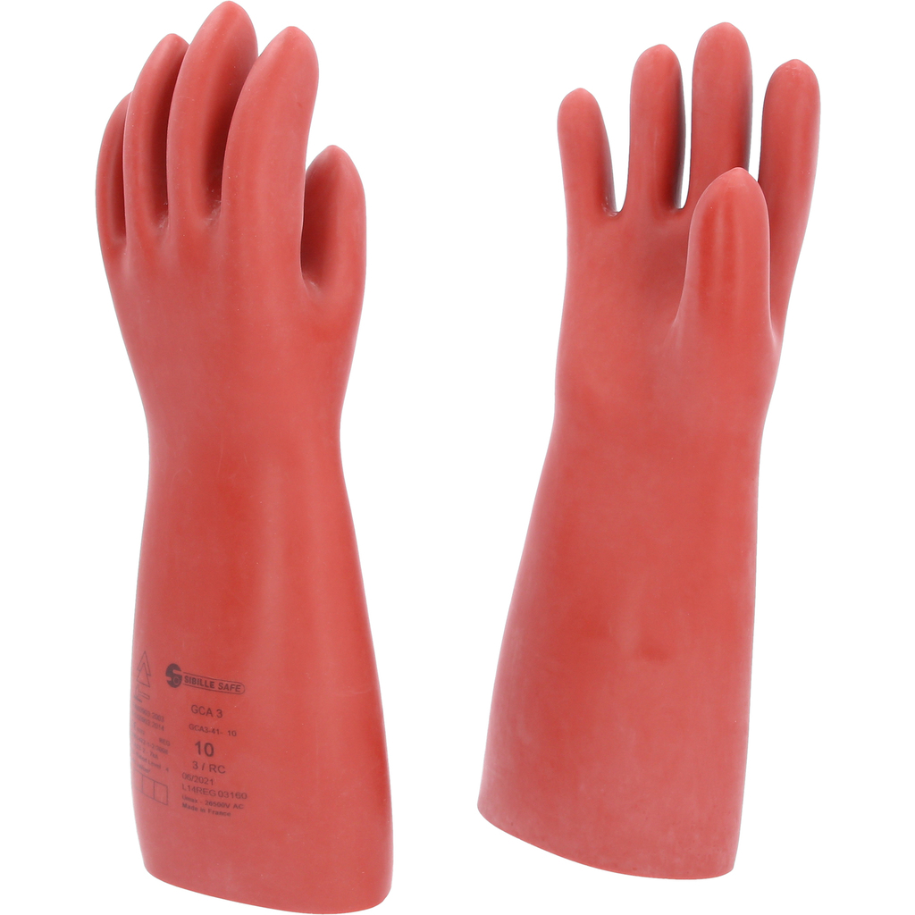 Glove for electricians with protective insulation, size 10, red (117.0013, KS TOOLS)
