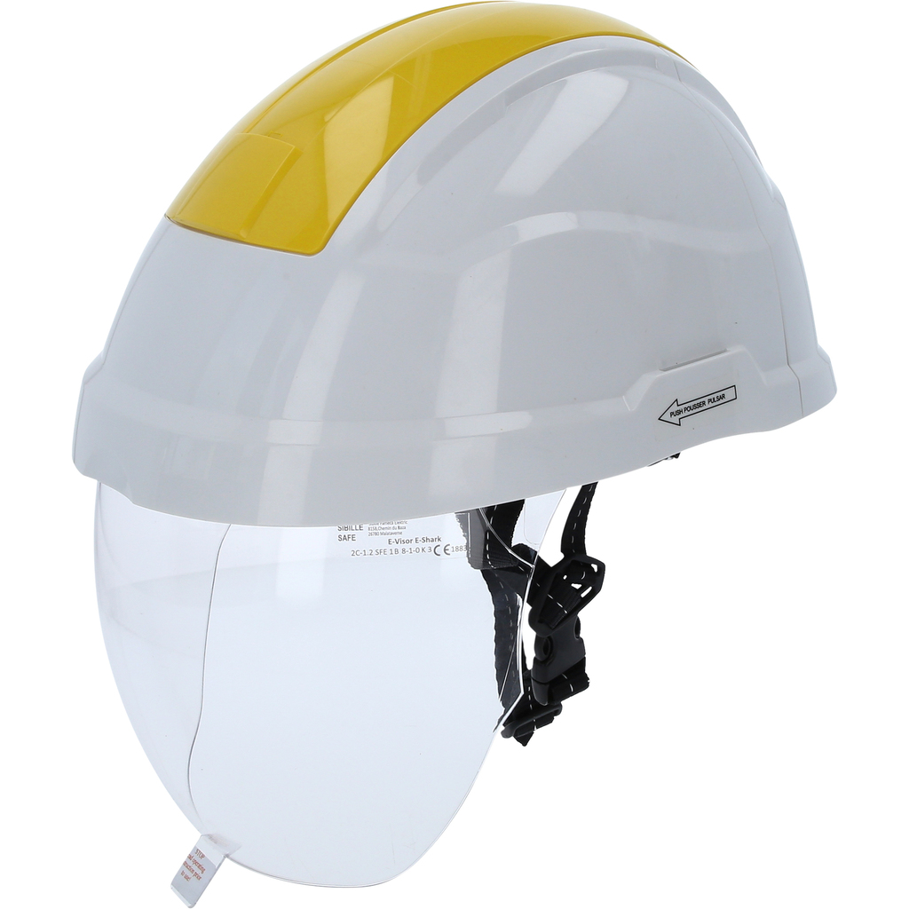 Protective hard hat with face shield, yellow (117.0136, KS TOOLS)