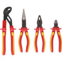 VDE replių rinkinys ERGOTORQUE, 4 dalys, 150-250 mm (117.1100, KS TOOLS)