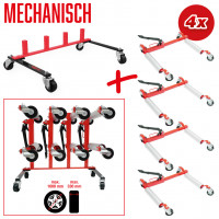 Laikymo stovas su keturiais mechaniniais manevravimo vežimėliais, 5 vnt. (160.1225, KS TOOLS)