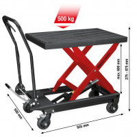 performance Mobile hydraulic deposit table, 500 kg (160.1315, KS TOOLS)