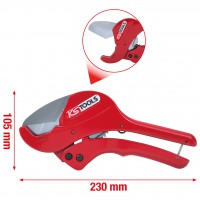 Automatinės plastikinių vamzdžių žirklės, Ø 0–42 mm, 230 mm (222.0005, KS TOOLS)