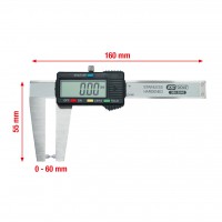 Digitālais bremžu disku bīdmērs, 0-60 mm, 160 mm (300.0540, KS TOOLS)