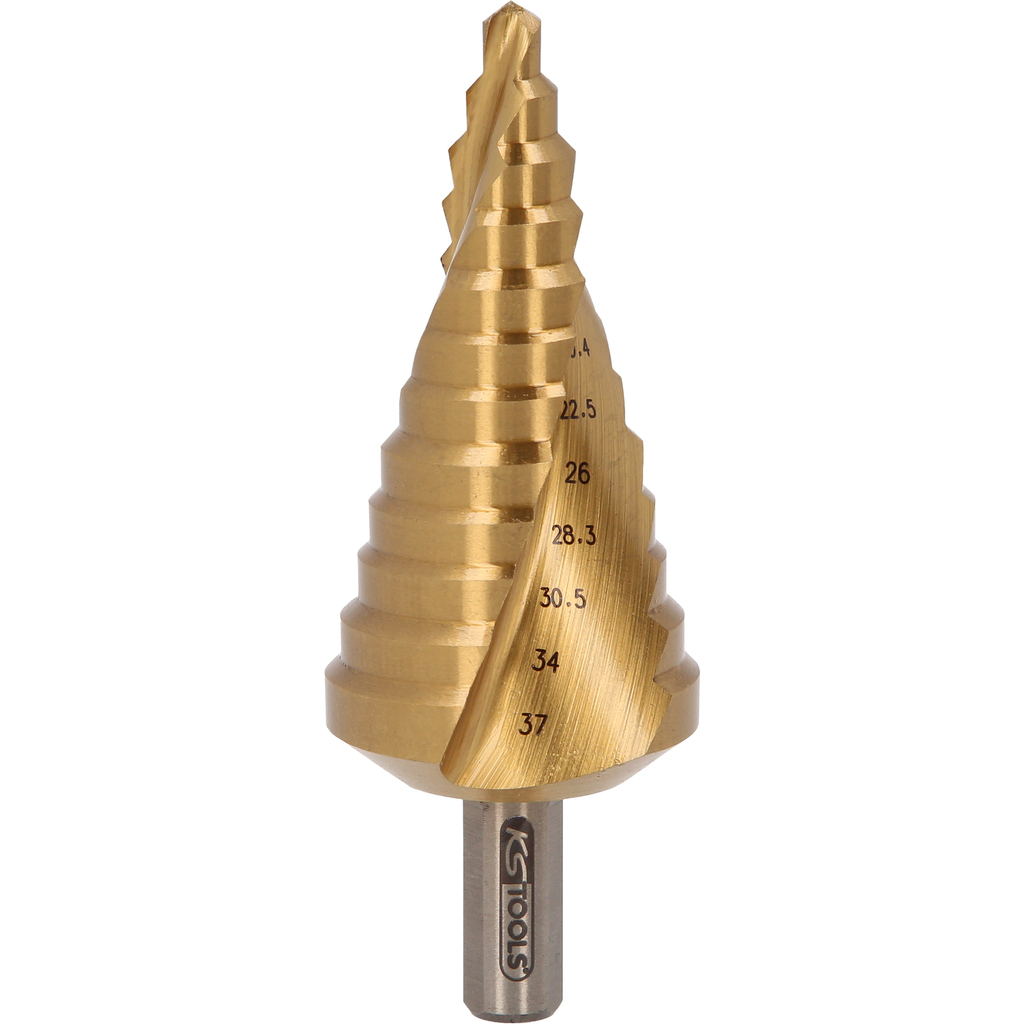 HSS TIN stepped hole cutter, Ø 6-37mm (330.2347, KS TOOLS)