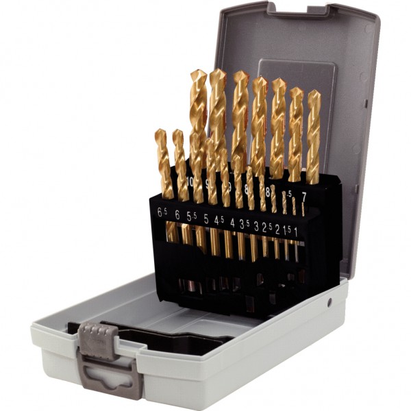HSS TIN twist drill set, 19pcs, 1-10mm (330.4620, KS TOOLS)