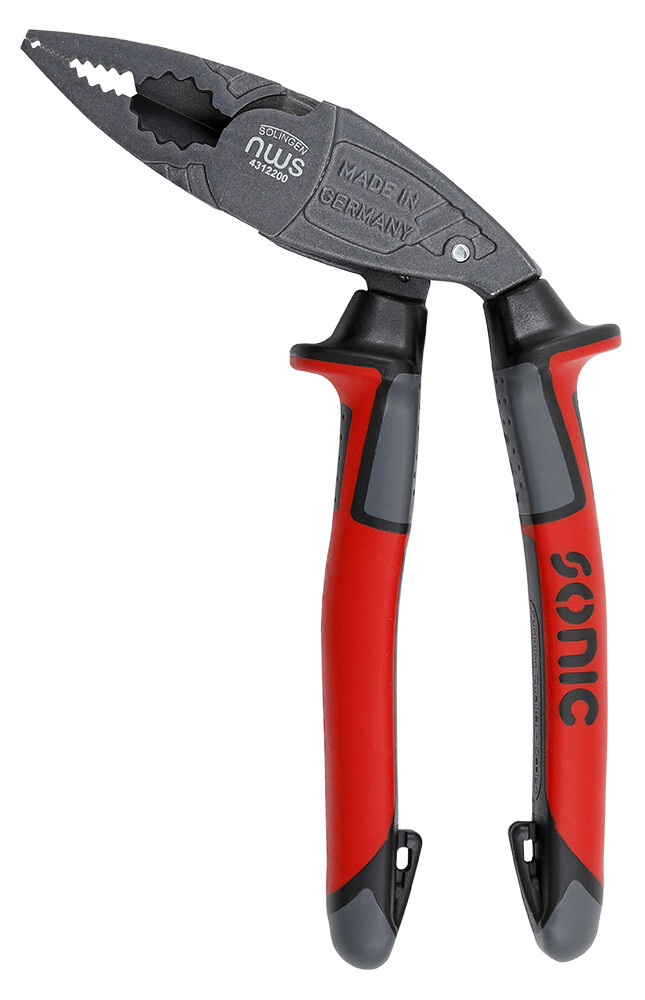 Jėgos kombinuotos replės lenktomis plokščiomis nosimis 8“ (4312200, SONIC)