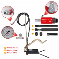 Hidrauliskais bloks 22 t ar sūkni un manometru, 15 daļu (440.0580, KS TOOLS)