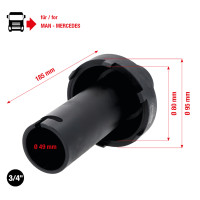 3/4" rievoto uzgriežņu atslēga ar 6 tapām, Mercedes-Benz, 80-95 mm (450.0160, KS TOOLS)