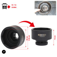 1″ axle nut socket for Scania, 8-point, 80 mm (450.0221, KS TOOLS)