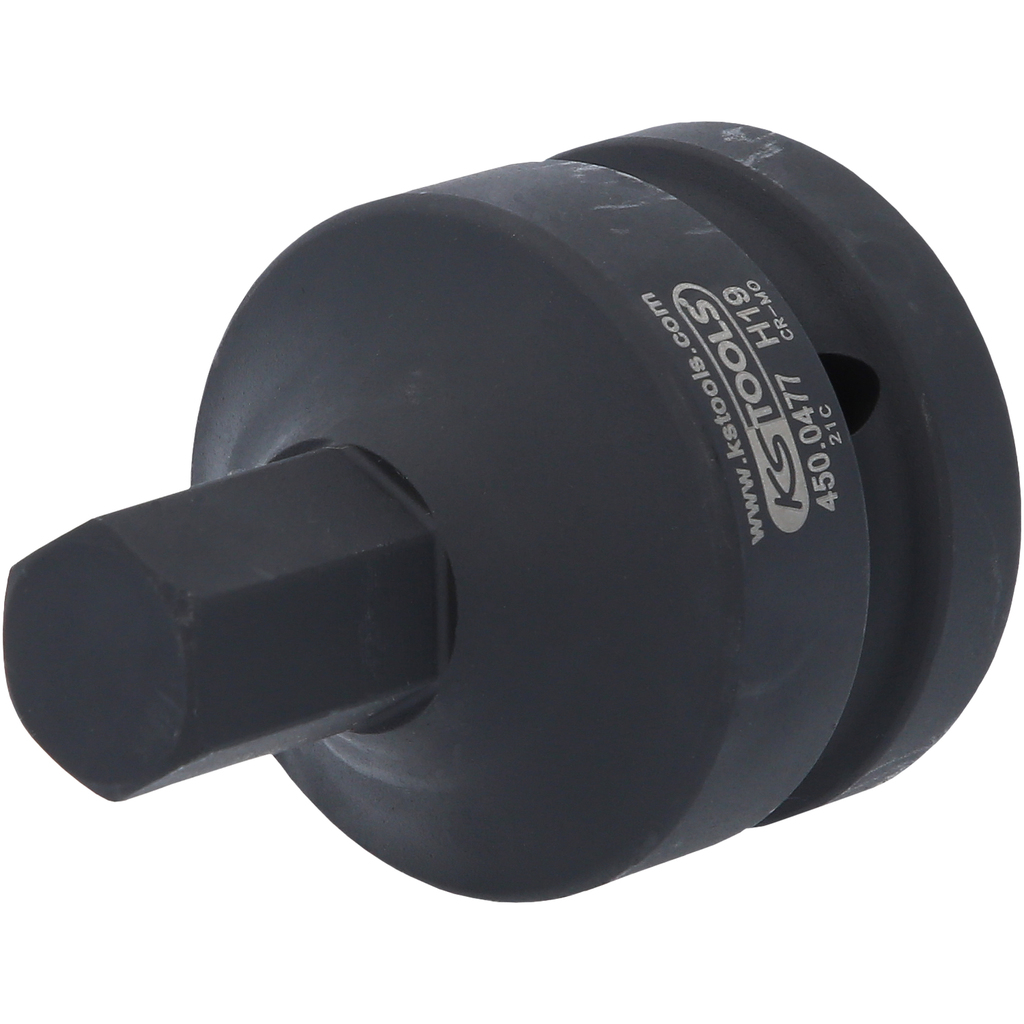 1" trumpa smūginė antgalinė galvutė vidiniam šešiabriauniui, 19 mm (450.0477, KS TOOLS)