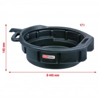 Oil drain pan, 17L black (150.9360, KS TOOLS)
