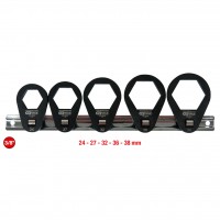 3/8" įstatomų žiedinių raktų rinkinys filtro dangteliams, plokščias, 5 dalys (150.9585, KS TOOLS)