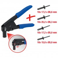 Plastmasas kniežu knaibļu komplekts ar kniedēm, 41 gab. (150.9650, KS TOOLS)