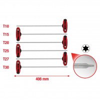 T veida roktura Torx atslēgu komplekts, 6 gab., 373 mm (158.8050, KS TOOLS)