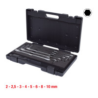 Trikrypčių T formos šešiabriaunių raktų rinkinys, 8 dalys, 2–10 mm (158.5100, KS TOOLS)