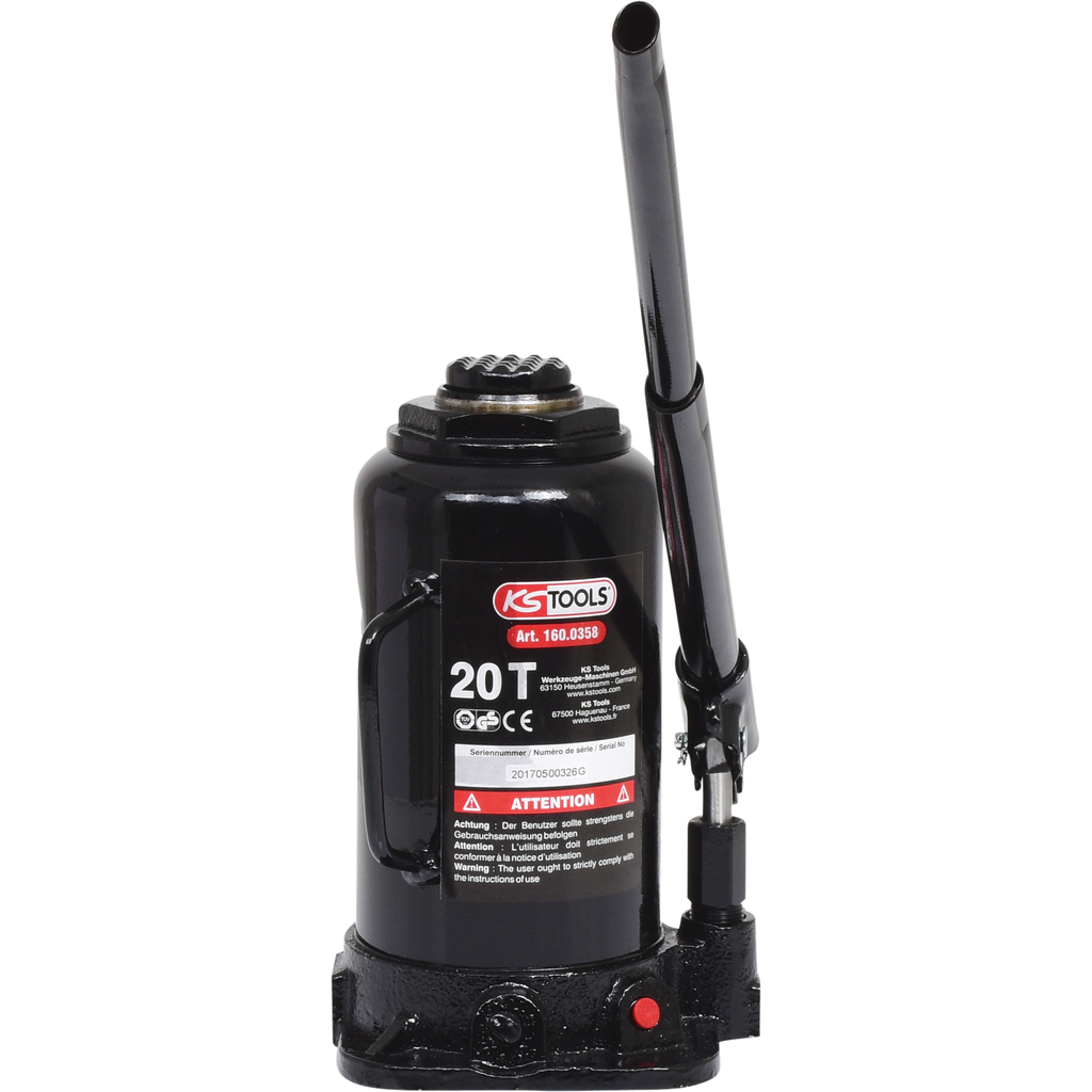 Hydraulic bottle jack, 20t (160.0358, KS TOOLS)