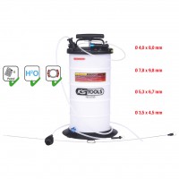 9.5 l vacuum extraction pump with 4 probes (160.0790, KS TOOLS)