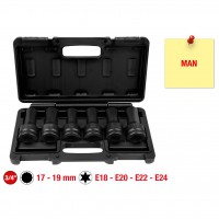 3/4 inch heavy-duty impact socket set for cylinder head bolts, 6 pcs (460.1505, KS TOOLS)