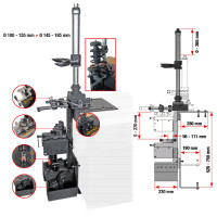 Universāls McPherson atsperu savilcējs ar darbgalda turētāju, 7 daļu (500.8660, KS TOOLS)