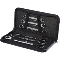 GEARplus dvigubų žiedinių terkšlinių raktų rinkinys, 6 vnt., 8x9-17x19 mm, odiniame dėkle (503.4557, KS TOOLS)