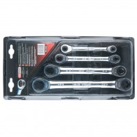 GEARplus dvigubų žiedinių terkšlinių raktų rinkinys Torx E, 4 vnt., E6-E24 (503.4364, KS TOOLS)