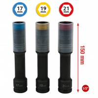 SlimPOWER Impact socket set 3pcs 17-19-21mm, long version (515.0622, KS TOOLS)