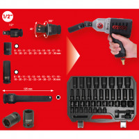 1/2″ Hexagon impact socket set, 40 pcs (515.0065, KS TOOLS)