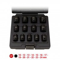 Impact socket set, bihex, 13pcs, 1/2" 10-24mm (515.0900, KS TOOLS)