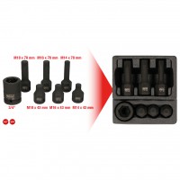 Specialių smūginių XZN antgalinių galvučių rinkinys 1/2", ilgų, 7 vnt., M14-M18 (515.1160, KS TOOLS)
