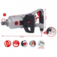 1" superMONSTER high performance air impact wrench, 3405 Nm (515.3270, KS TOOLS)