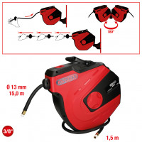 Automatinė suslėgto oro žarnos ritė, Ø13 mm x 15 m (515.3445, KS TOOLS)