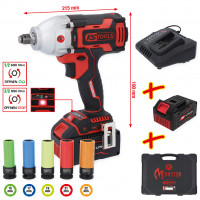 eMONSTER 1/2" bezsuku akumulatora triecienatslēgas komplekts, 9 gab. (515.6100, KS TOOLS)