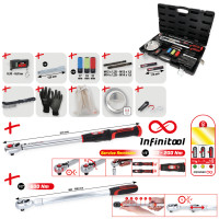 MASTER ratų keitimo rinkinys su 1/2″ INFINITOOL terkšliniu dinamometriniu raktu, 20-200 Nm, 18 vnt. (516.2450, KS TOOLS)