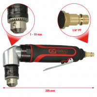 10 mm pneumatinis kampinis gręžtuvas, griebtuvas 1-10 mm (515.5465, KS TOOLS)