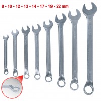 CLASSIC kombinuotų raktų rinkinys, lenktas, 8 vnt., 8-22 mm (517.0090, KS TOOLS)