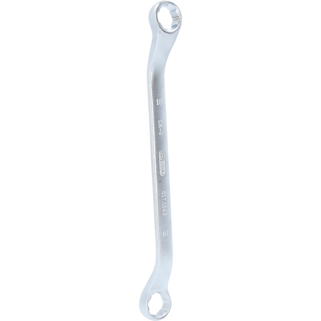 RESCUEpower double ended ring spanner, 45 degree cranked, 18x19 mm (517.1563, KS TOOLS)