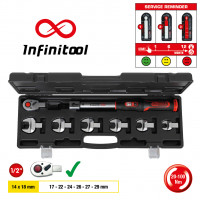 INFINITOOL įstatomo dinamometrinio rakto rinkinys, 14x18 mm, 20-100 Nm, 8 vnt. (516.9110, KS TOOLS)