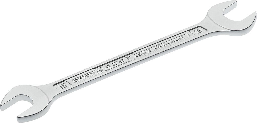 Double open-end wrench, outside hexagon profile, 16 × 18 mm (450N-16X18, HAZET)